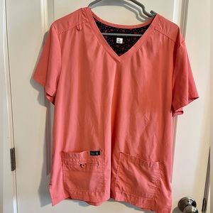Koi Pink Scrub Top XL